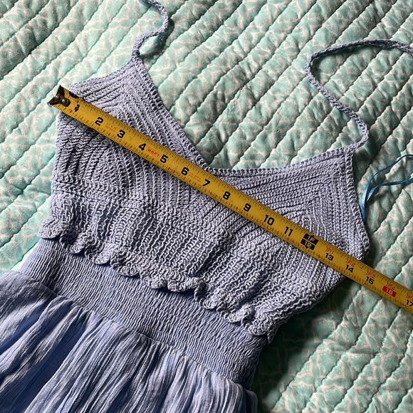 Hyfve crochet, halter, match, stick, gauze, wide, leg, tiered, jumpsuit - Picture 7 of 9